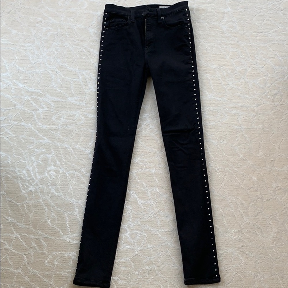 Rag & bone high waisted side studded skinny jeans